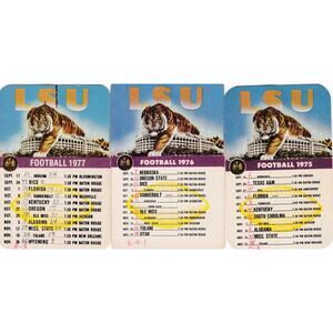 Vintage 1975 1976 1977 LSU Tigers Pocket Mini Football Schedule - A1118